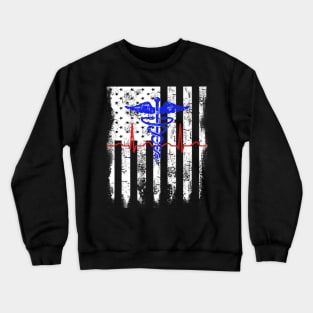 American Nurse Usa Flag Doctor Crewneck Sweatshirt